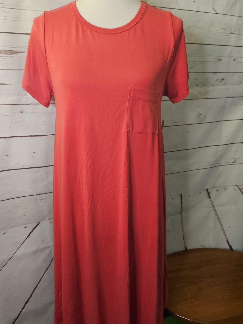 LuLaRoe Coral Asymmetrical Pocket Tee Dress